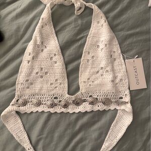 Outcast White Crochet Crop Top